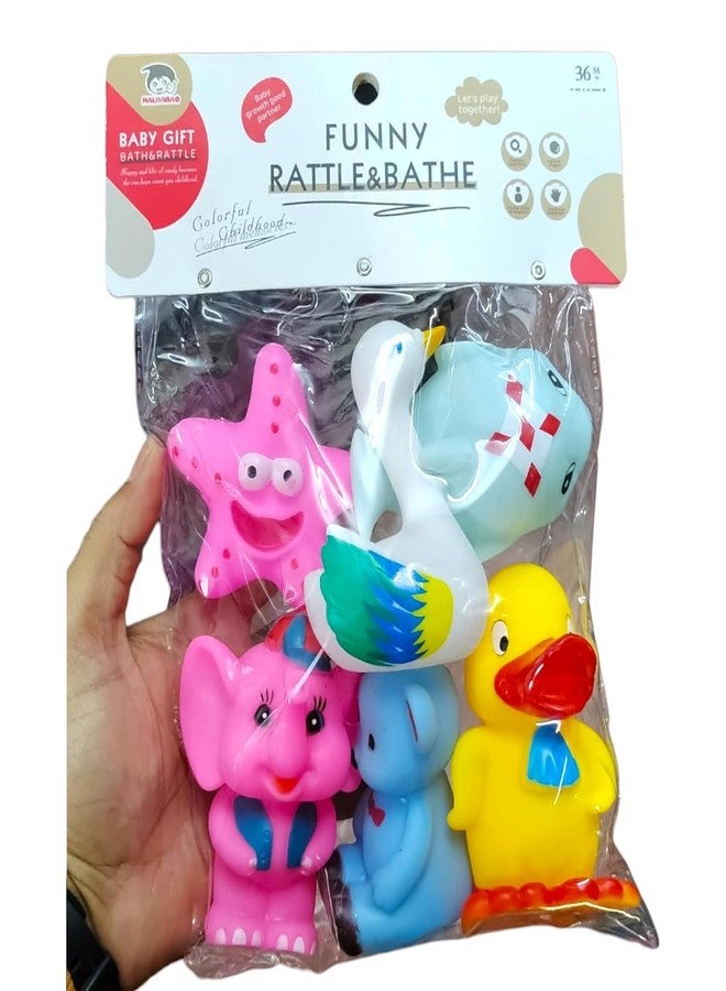 Samip Funny Bath Tub Toys for Baby Boys and Girls 6 - 24 Months: Combo of 6PCs Chu Chu Bath Toys for Baby Girls and Boys Interactive Water Play and Joyful Bath Time Experience (Duck, Medium) - Image 3